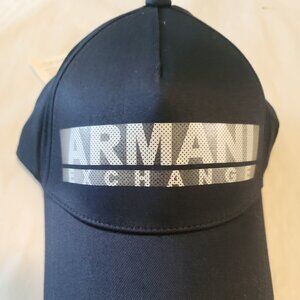 Armani Exchange Blue White Decal Adjustable Cap Hat OSFA New With Tags